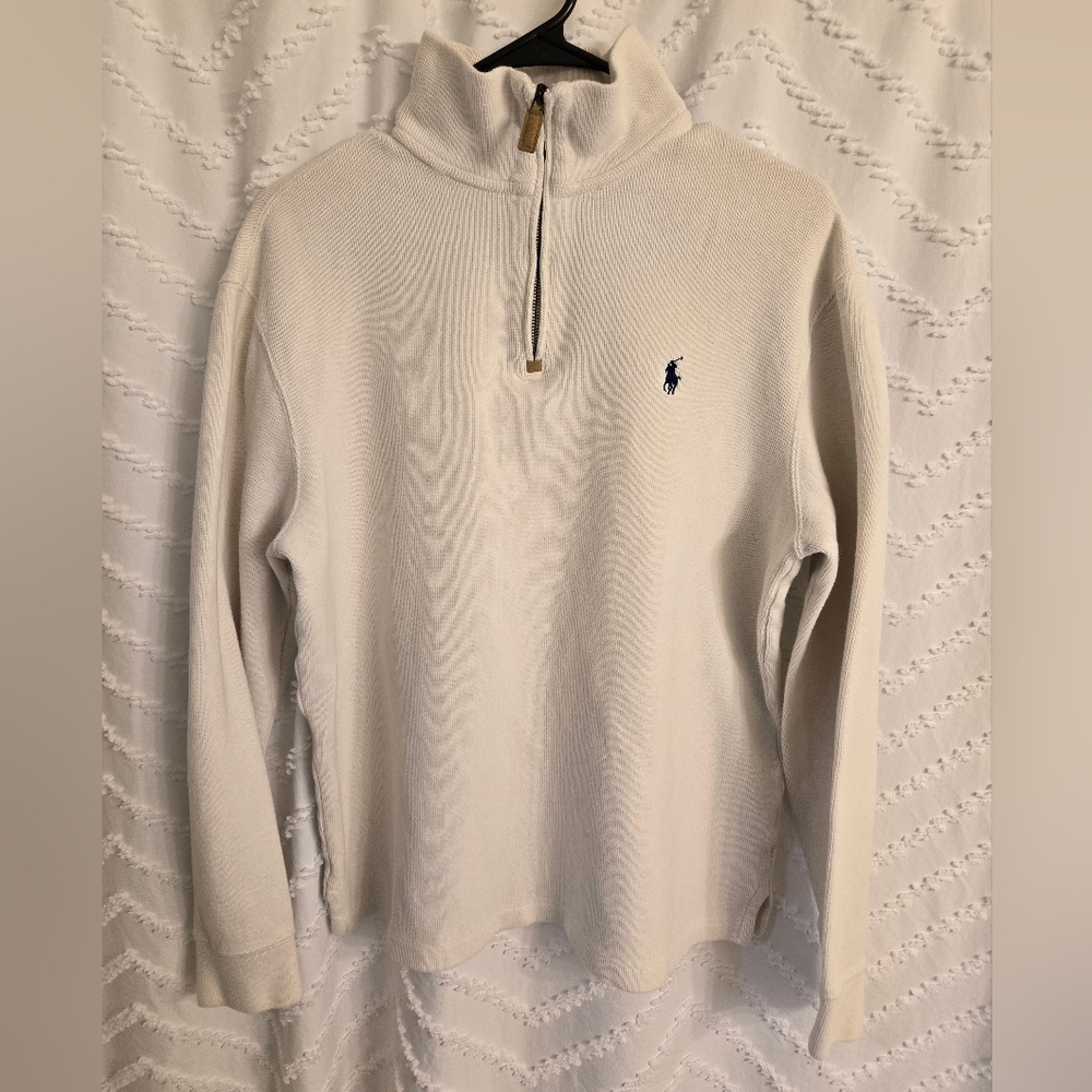 Ralph Lauren Cream Quarter-Zip Sweater